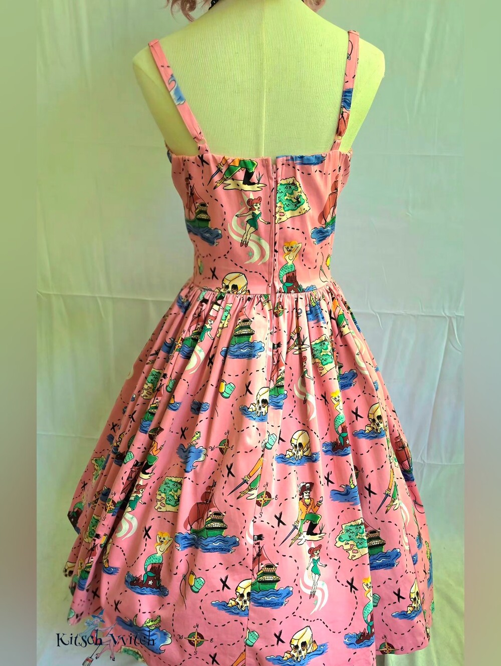 🪝Off The Hook - "Neverland" Jenny Dress Micheline Pitt Art Pinup Couture L - Picture 9 of 16